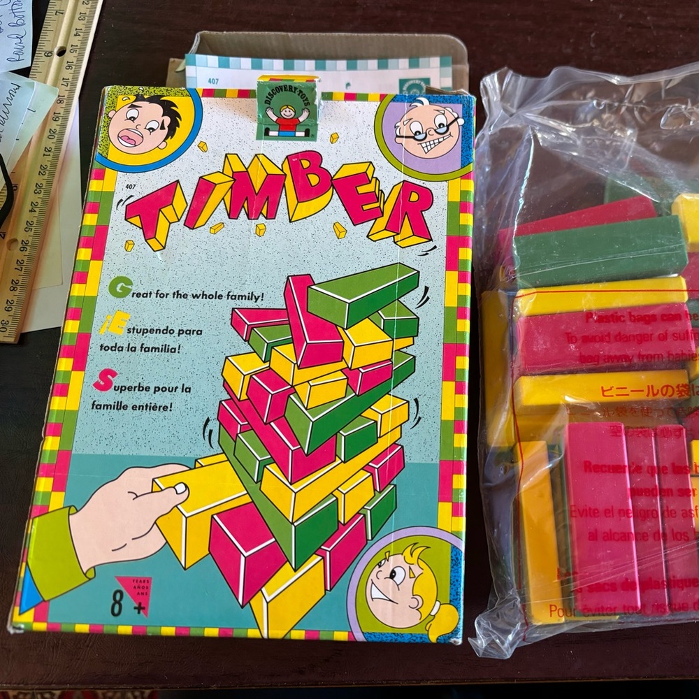 Discovery Toys NWT vintage wooden blocks Timber game toy